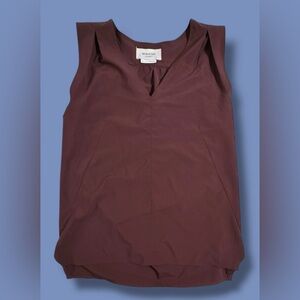 Ministry Of Supply Women's Maroon Red Juno Sleeveless Top V Neck Size S merlot